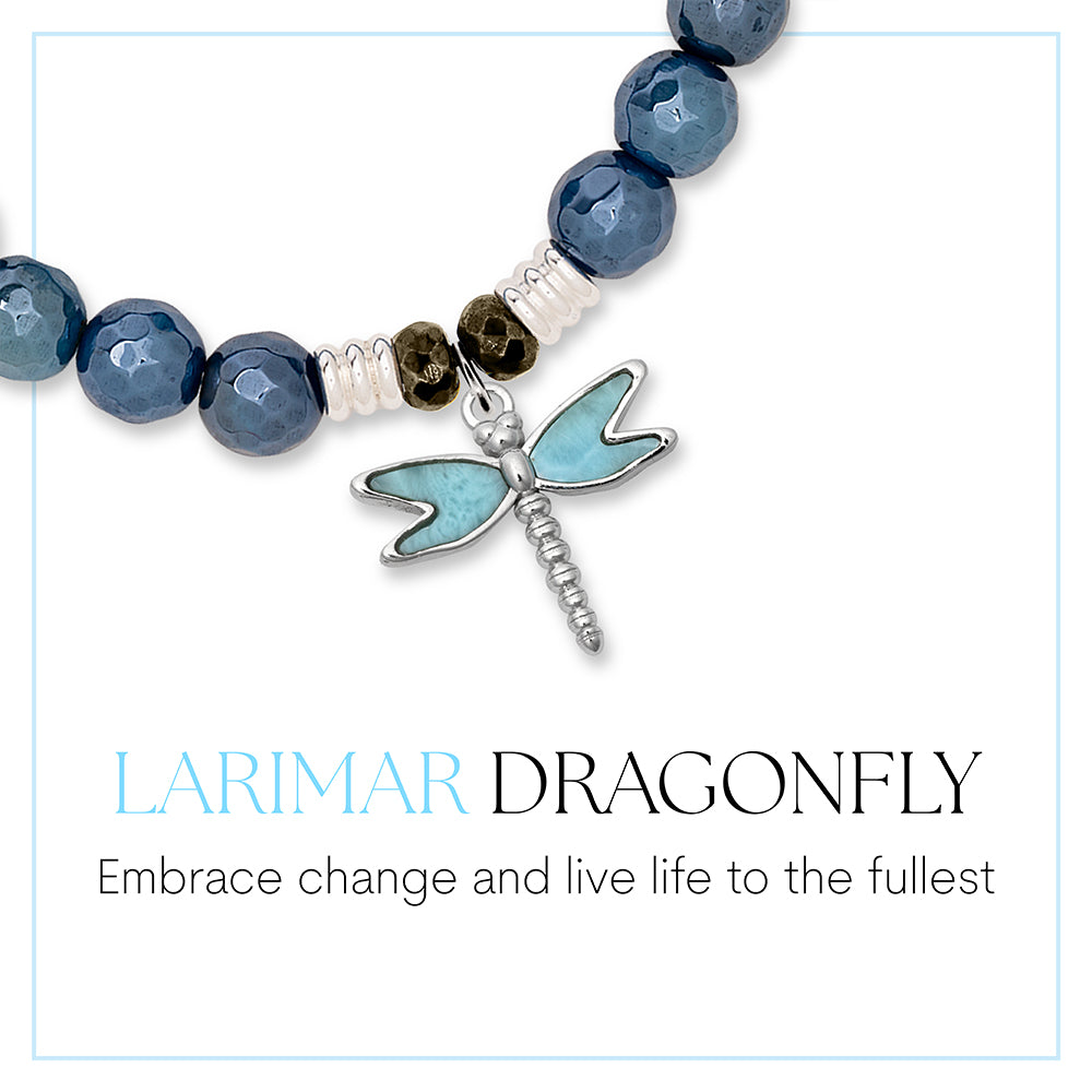 Dragonfly Larimar Charm Bracelet Collection | T. Jazelle