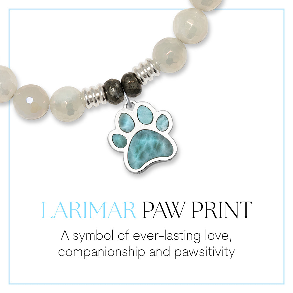 Paw Print Larimar Sterling Silver Charm Bracelet Collection
