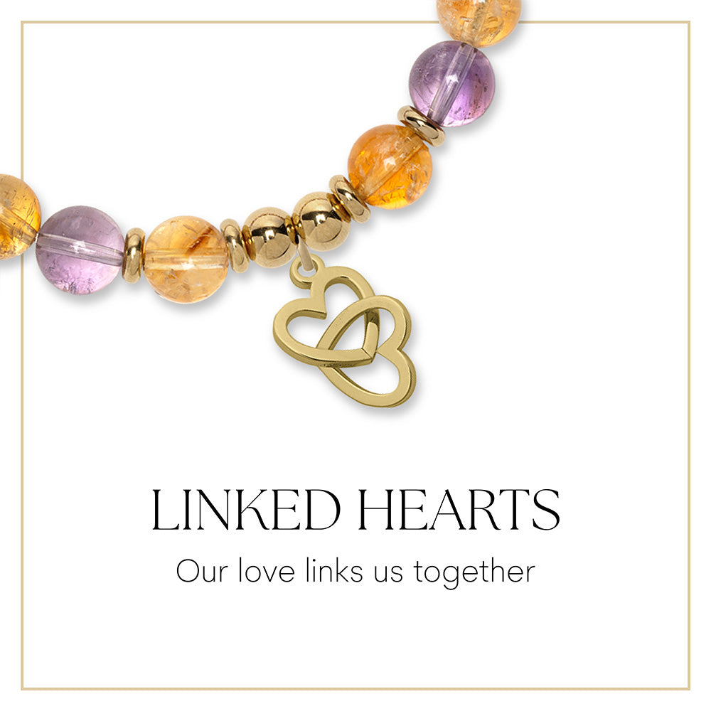 Linked Hearts Gold Charm Bracelet Collection
