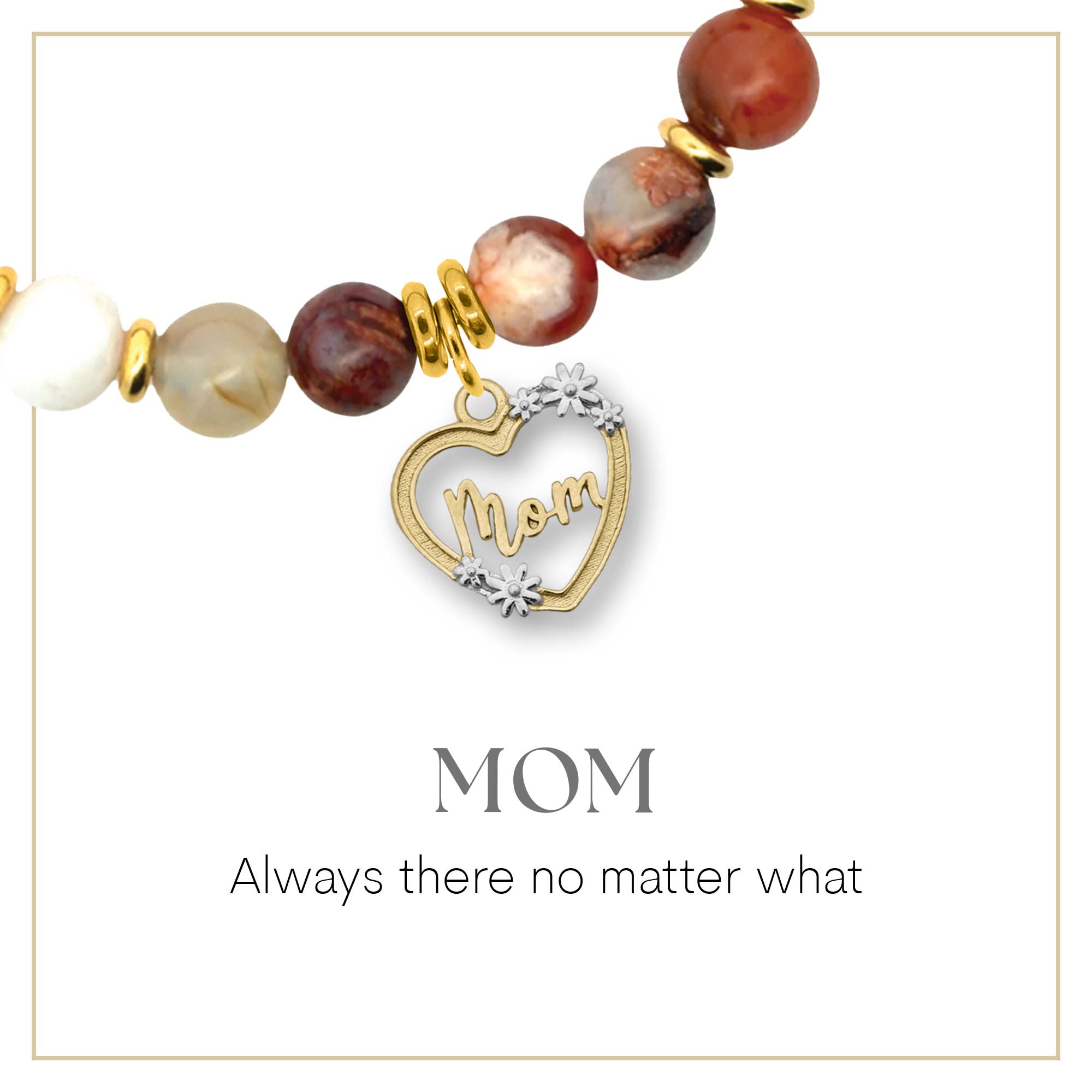 Gold Heart Mom Charm Bracelet Collection