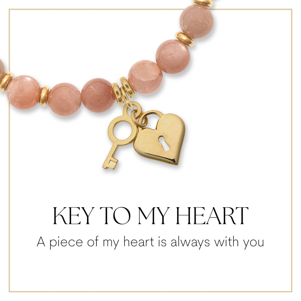 Gold Key to my Heart Charm Bracelet Collection