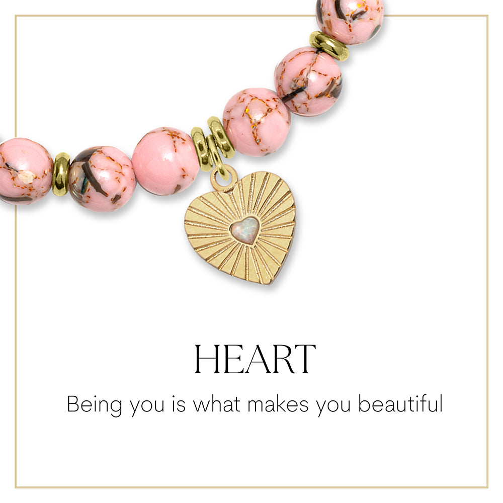 Gold Heart Charm Bracelet Collection