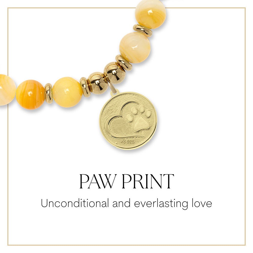 Paw Print Gold Charm Bracelet Collection