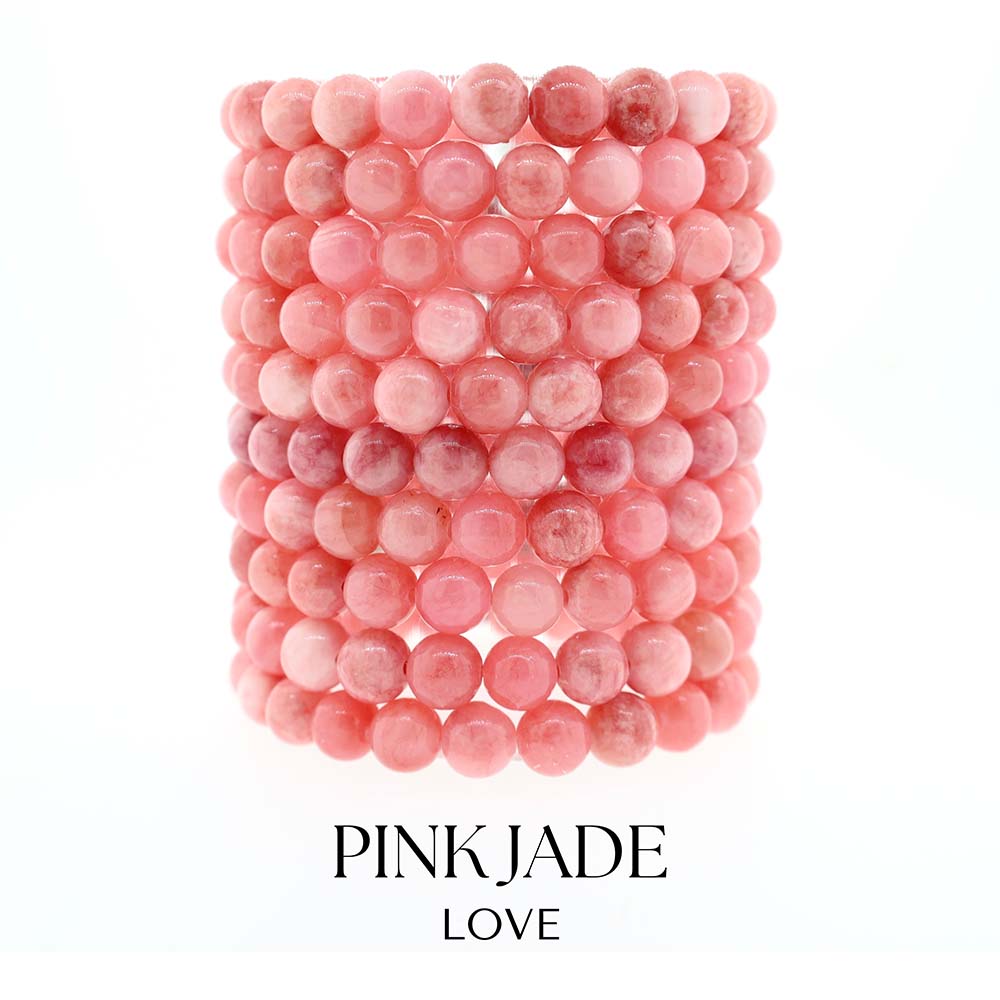 Pink Jade Gemstone Bracelet Collection