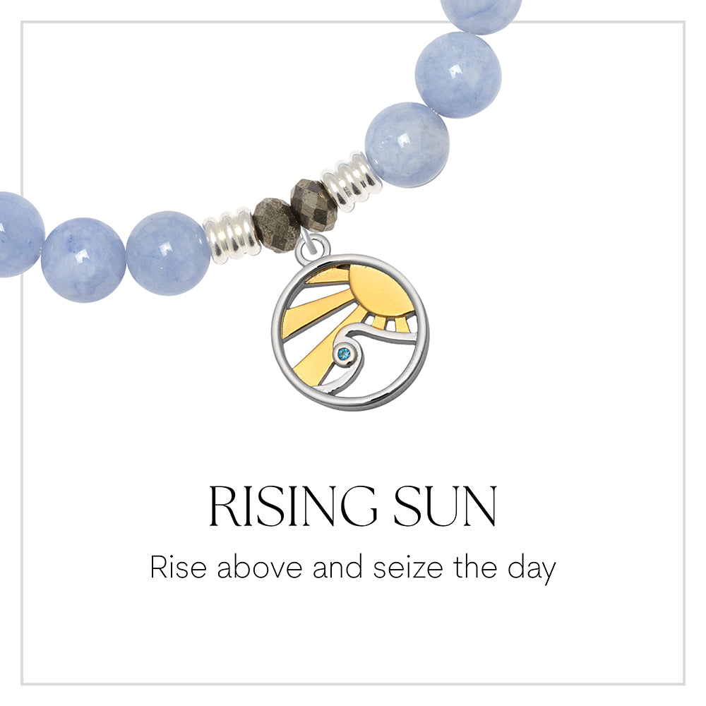 Rising Sun CZ Sterling Silver Charm Bracelet Collection