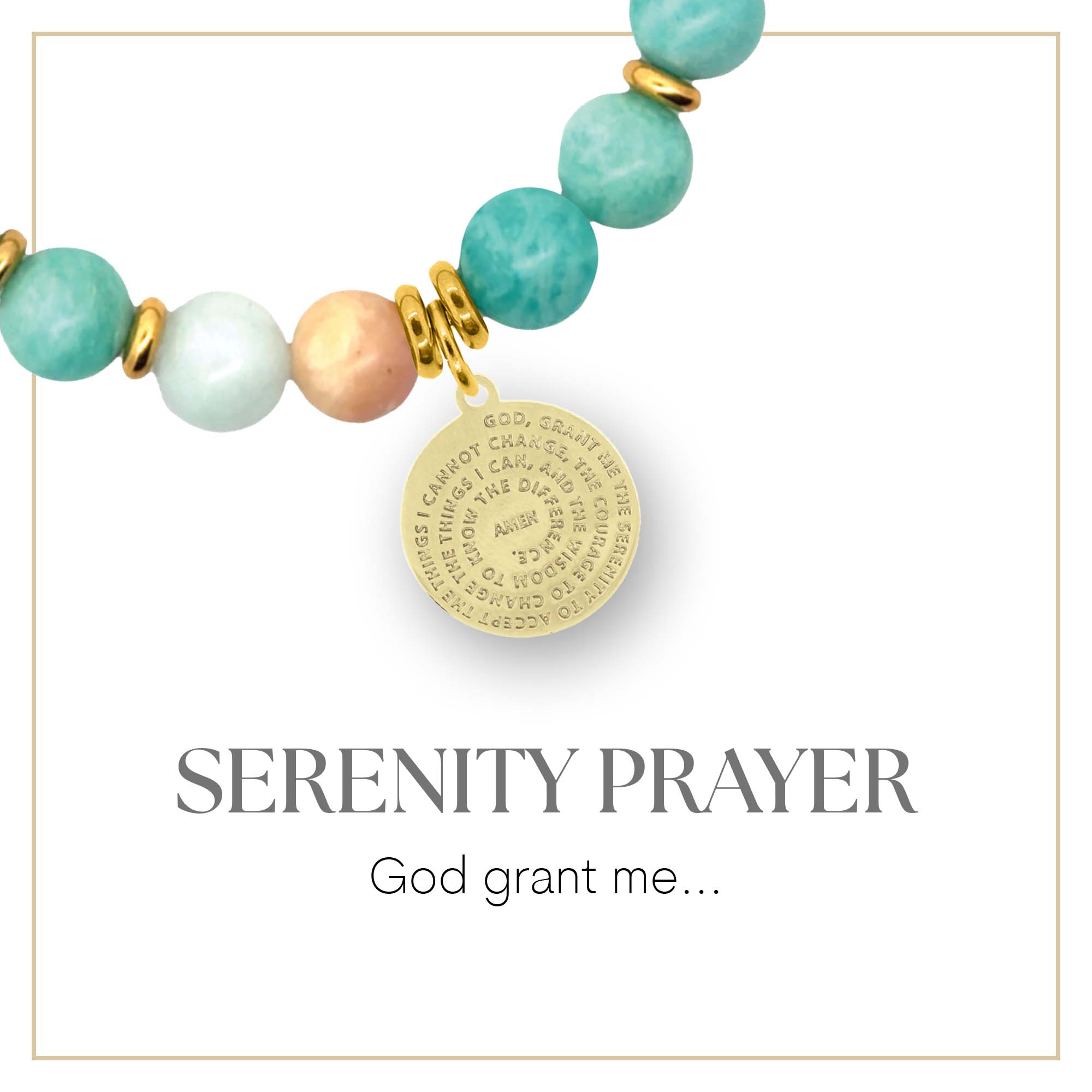 gold serenity prayer charm bracelet