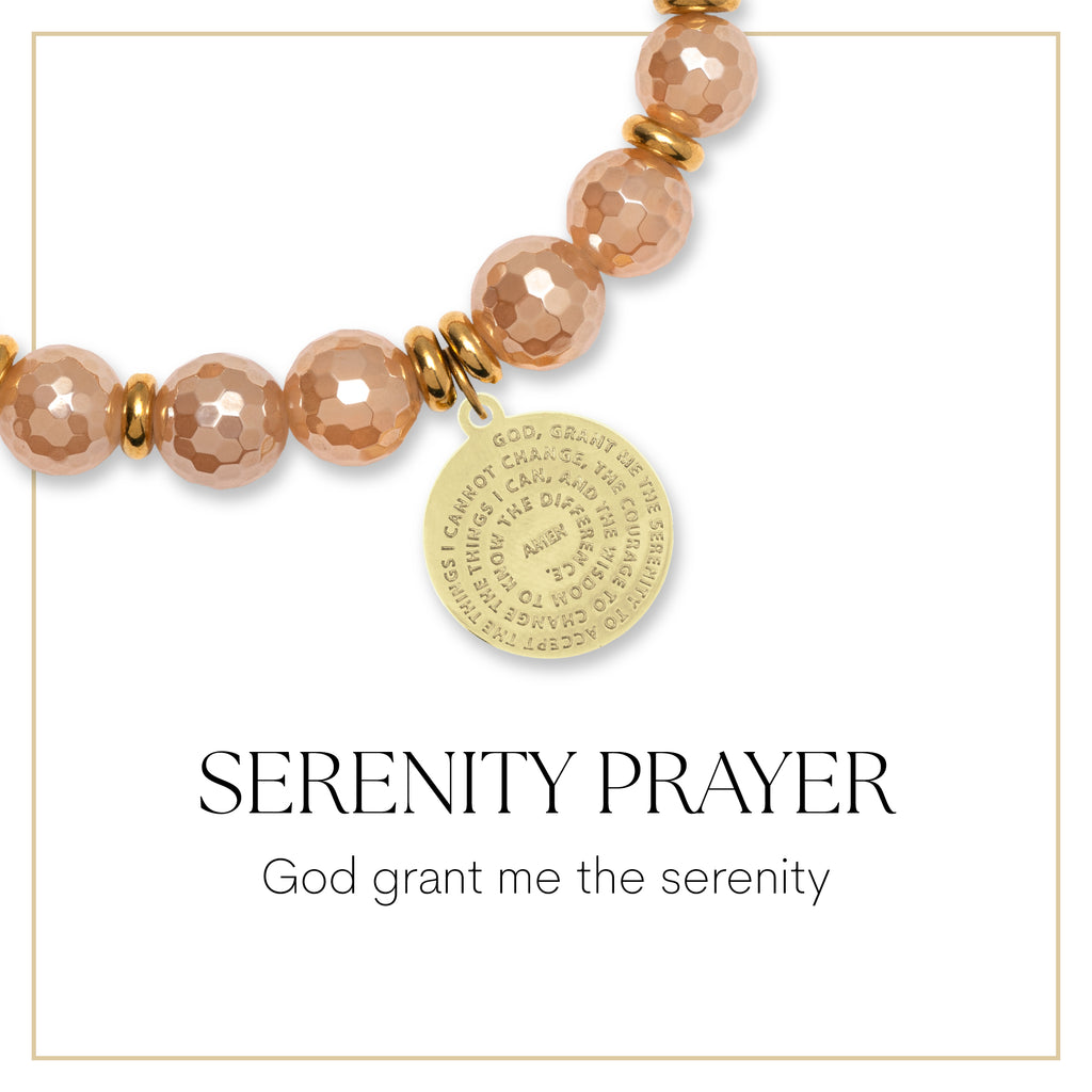 gold serenity prayer charm bracelet