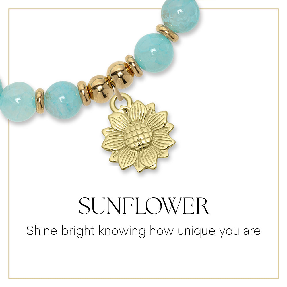 Sunflower Gold Charm Bracelet Collection