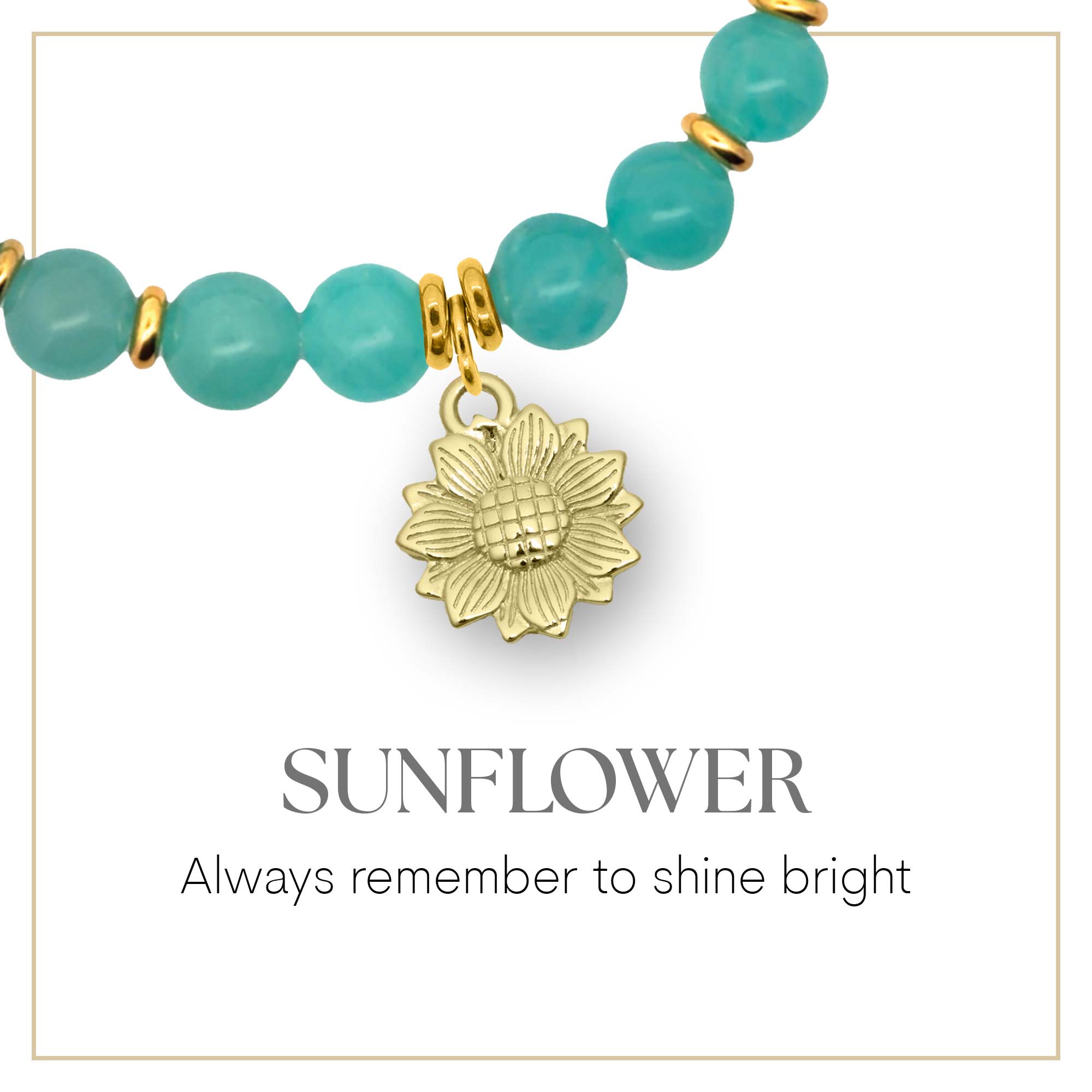 Gold Sunflower Charm Bracelet Collection