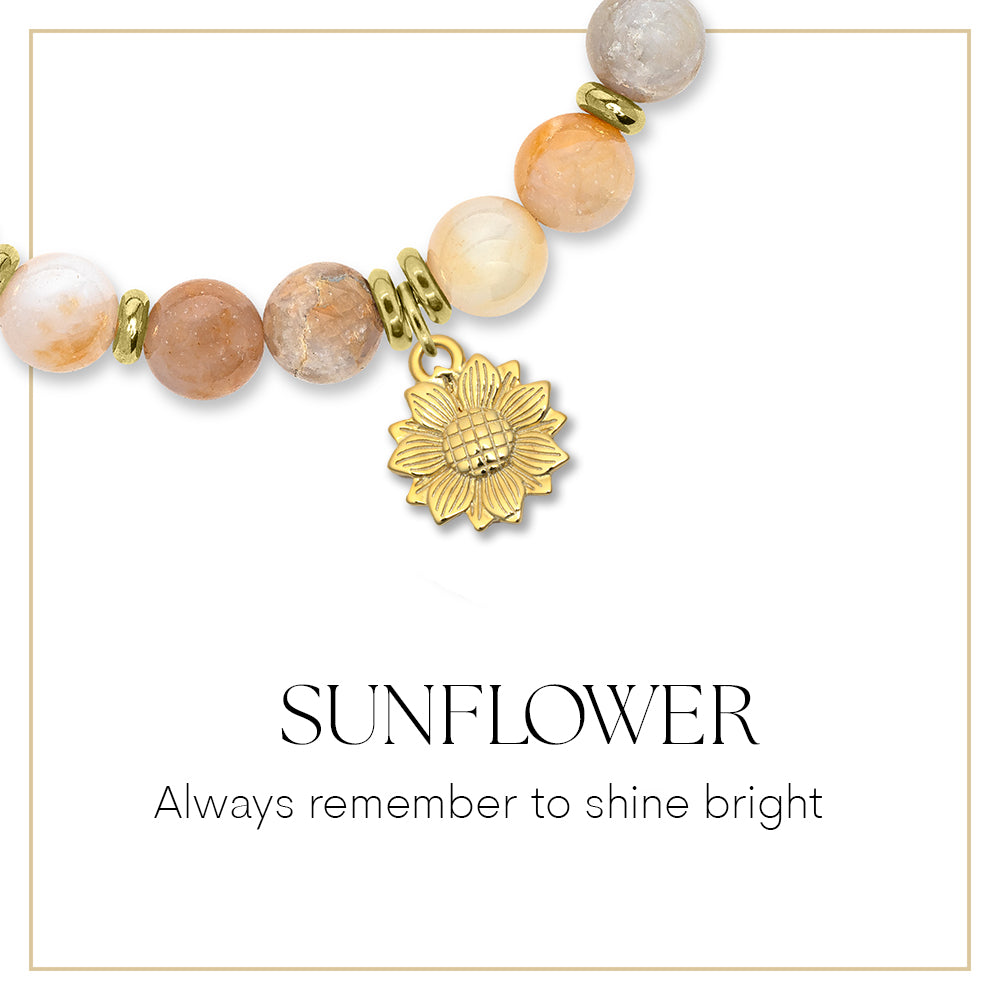 Gold Sunflower Charm Bracelet Collection
