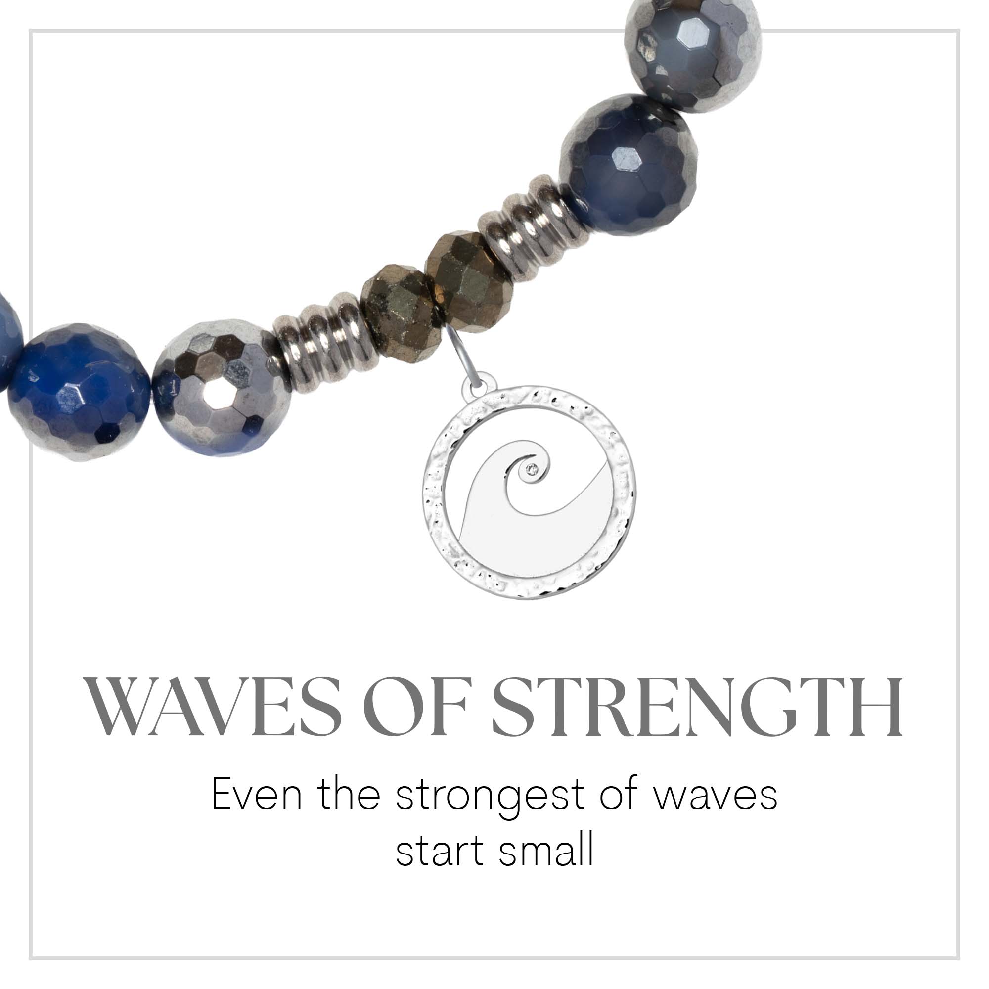 Waves of Strength Sterling Silver Charm Bracelet Collection