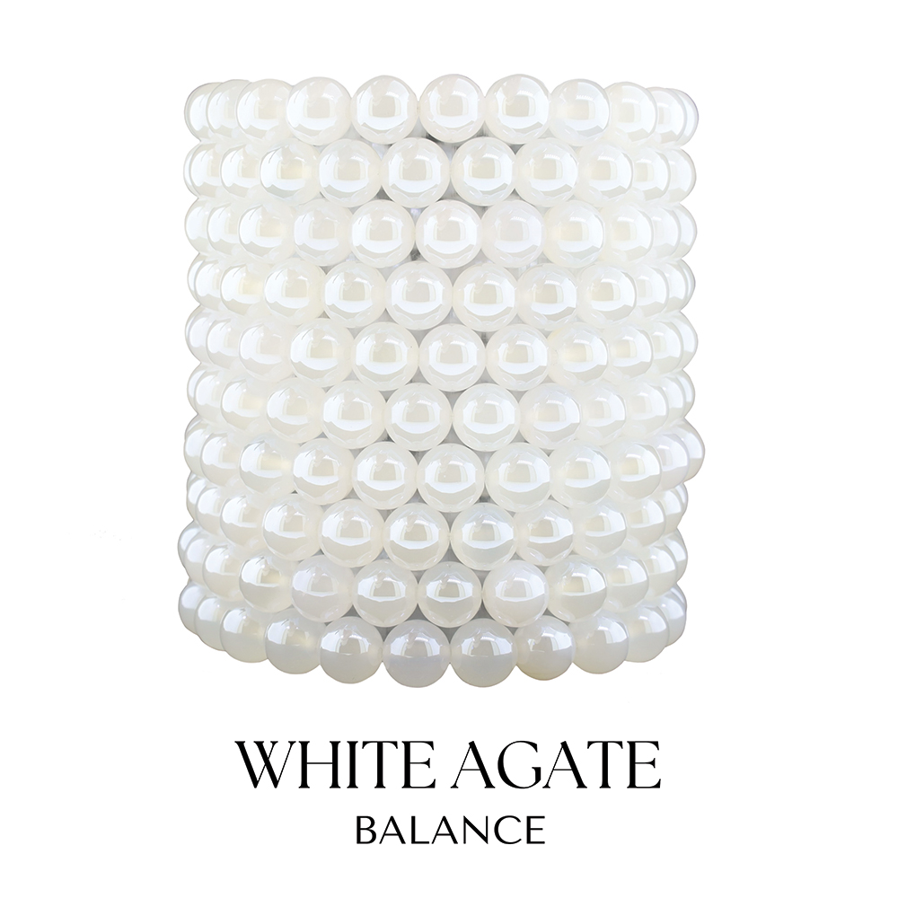 White Agate Gemstone Bracelet Collection