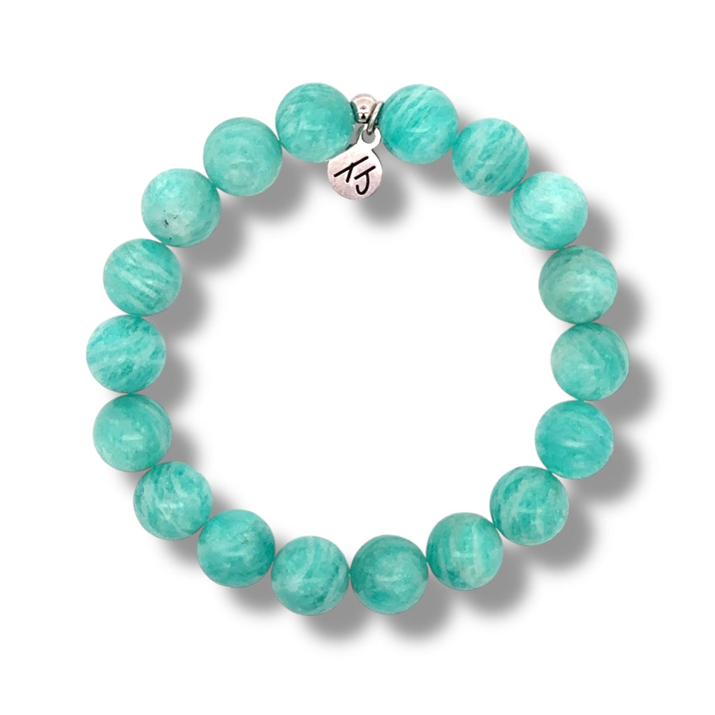 10mm Stacker Collection- Soothing Bracelet with Peruvian Amazonite Gemstones