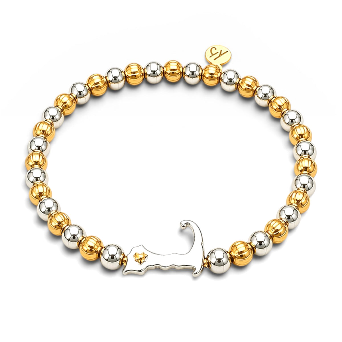 2026 Cape Cod Bead Bracelet with Silver Steel & Gold