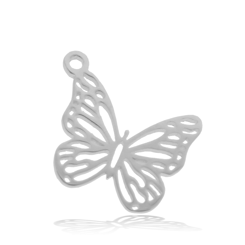 Amethyst Citrine Gemstone Bracelet with Butterfly Sterling Silver Charm