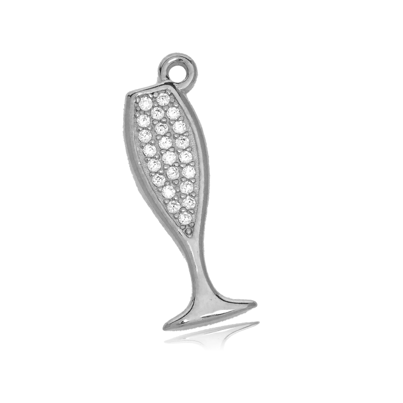 Amethyst Citrine Gemstone Bracelet with Cheers Sterling Silver Charm
