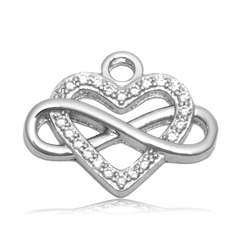 Amethyst Citrine Gemstone Bracelet with Endless Love Sterling Silver Charm