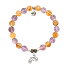 Amethyst Citrine Gemstone Bracelet with Just Cruise Sterling Silver Charm
