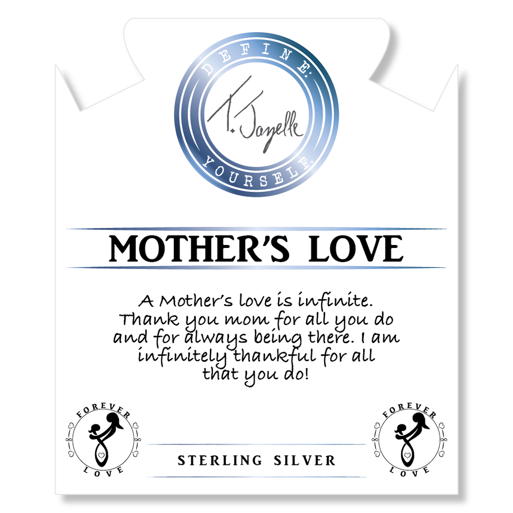 Amethyst Citrine Gemstone Bracelet with Mother's Love Sterling Silver Charm