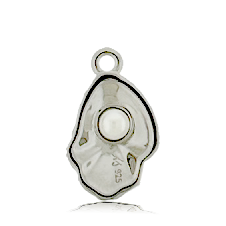 Amethyst Citrine Gemstone Bracelet with Oyster Sterling Silver Charm