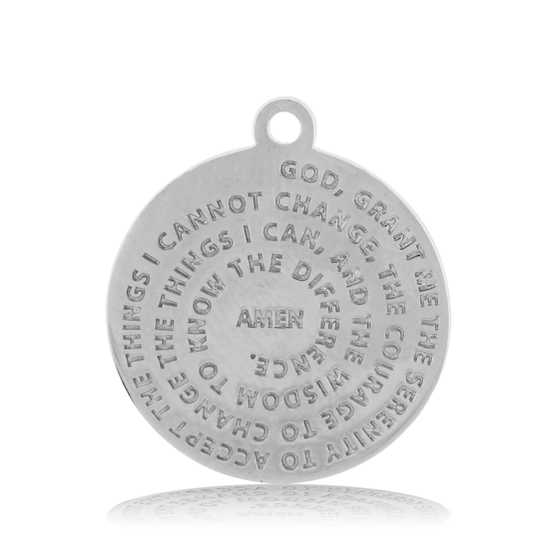 Amethyst Citrine Gemstone Bracelet with Serenity Prayer Sterling Silver Charm