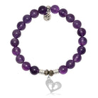 Amethyst Gemstone Bracelet with Baby Feet Sterling Silver Charm