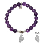 Amethyst Gemstone Bracelet with Flip Flop Sterling Silver Charm