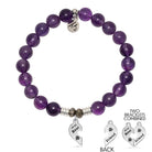 Amethyst Gemstone Bracelet with Forever Friends Sterling Silver Charm