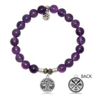Amethyst Gemstone Bracelet with Lake Life Sterling Silver Charm