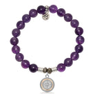 Amethyst Gemstone Bracelet with North Star Sterling Silver Charm