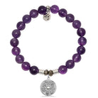 Amethyst Gemstone Bracelet with Ocean Lover Sterling Silver Charm