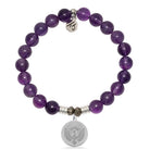 Amethyst Gemstone Bracelet with Phoenix Sterling Silver Charm