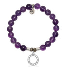 Amethyst Gemstone Bracelet with Timeless Sterling Silver Charm