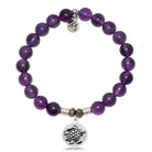 Amethyst Gemstone Bracelet with Turtle Sterling Silver Charm