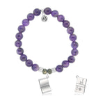 Amethyst Gemstone Bracelet with Your Story Sterling Silver Charm