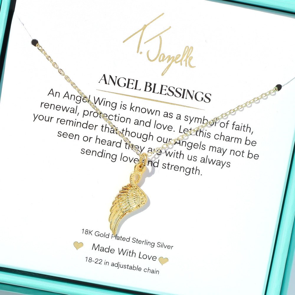 Angel Blessings Gold Charm Necklace