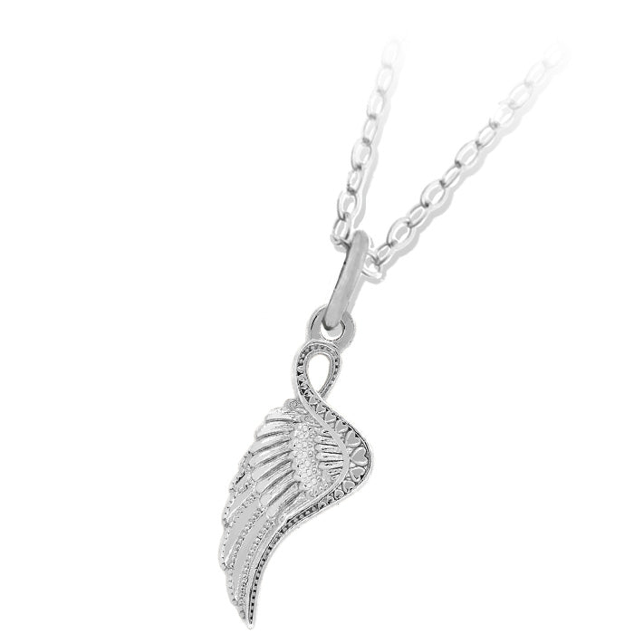 Angel Blessings Sterling Silver Charm Necklace
