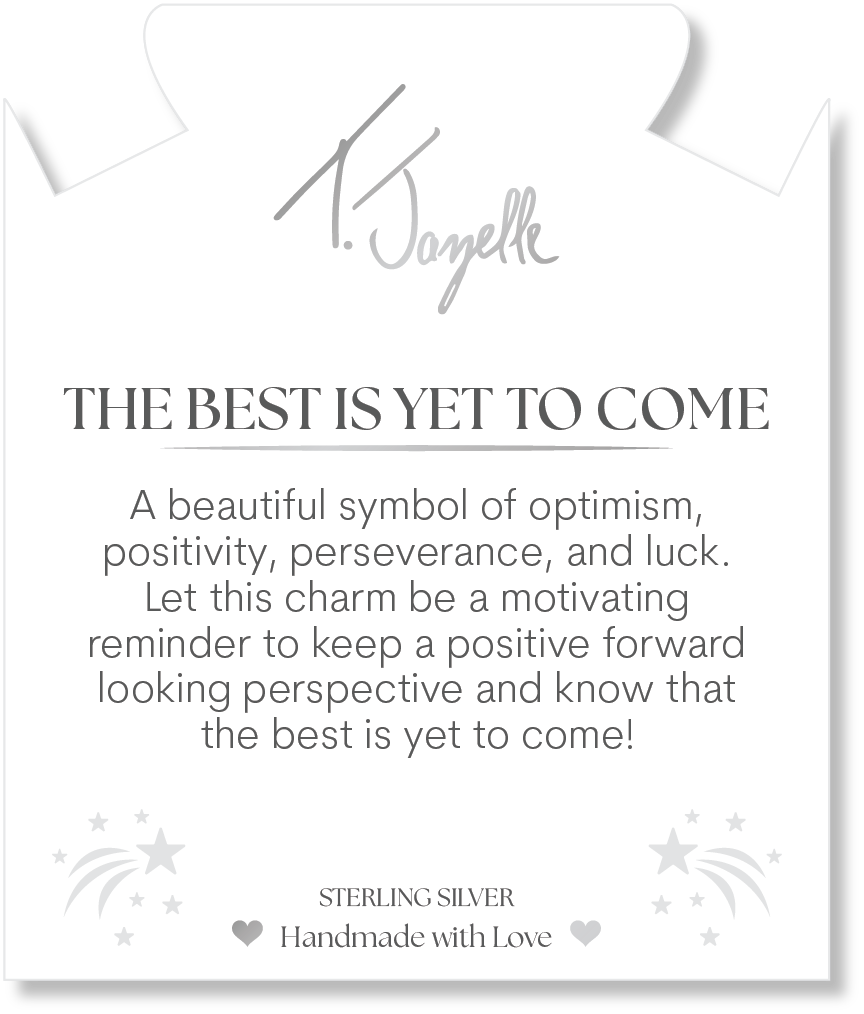 Aqua Agate Gemstone Bracelet with Best Is Yet To Come Sterling Silver Charm