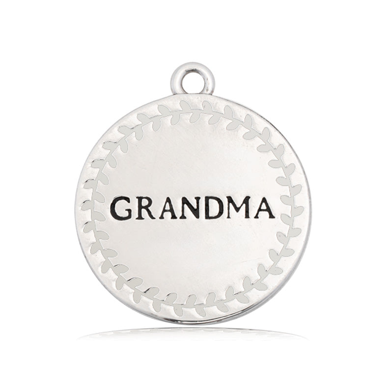 Aqua Agate Gemstone Bracelet with Endless Love Grandma Sterling Silver Charm