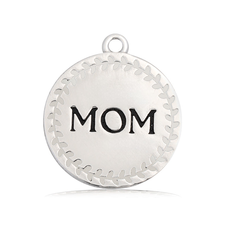 Aqua Agate Gemstone Bracelet with Endless Love Mom Sterling Silver Charm