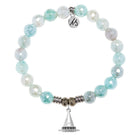 Aqua Agate Gemstone Bracelet with Spellbound Sterling Silver Charm