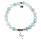 Aqua Agate Gemstone Bracelet with You Are A Gift Sterling Silver Charm