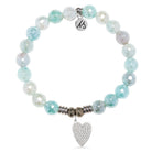 Aqua Agate Gemstone Bracelet with You Are Loved Sterling Silver Charm