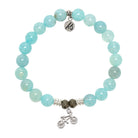 Aqua Fire Agate Gemstone Bracelet with Just Cruise Sterling Silver Charm