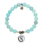 Aqua Fire Agate Gemstone Bracelet with Nurse Sterling Silver Charm