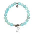 Aqua Fire Agate Gemstone Bracelet with Trust in Time Sterling Silver Charm