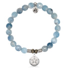 Aquamarine Jade Gemstone Bracelet with Sand Dollar CZ Sterling Silver Charm
