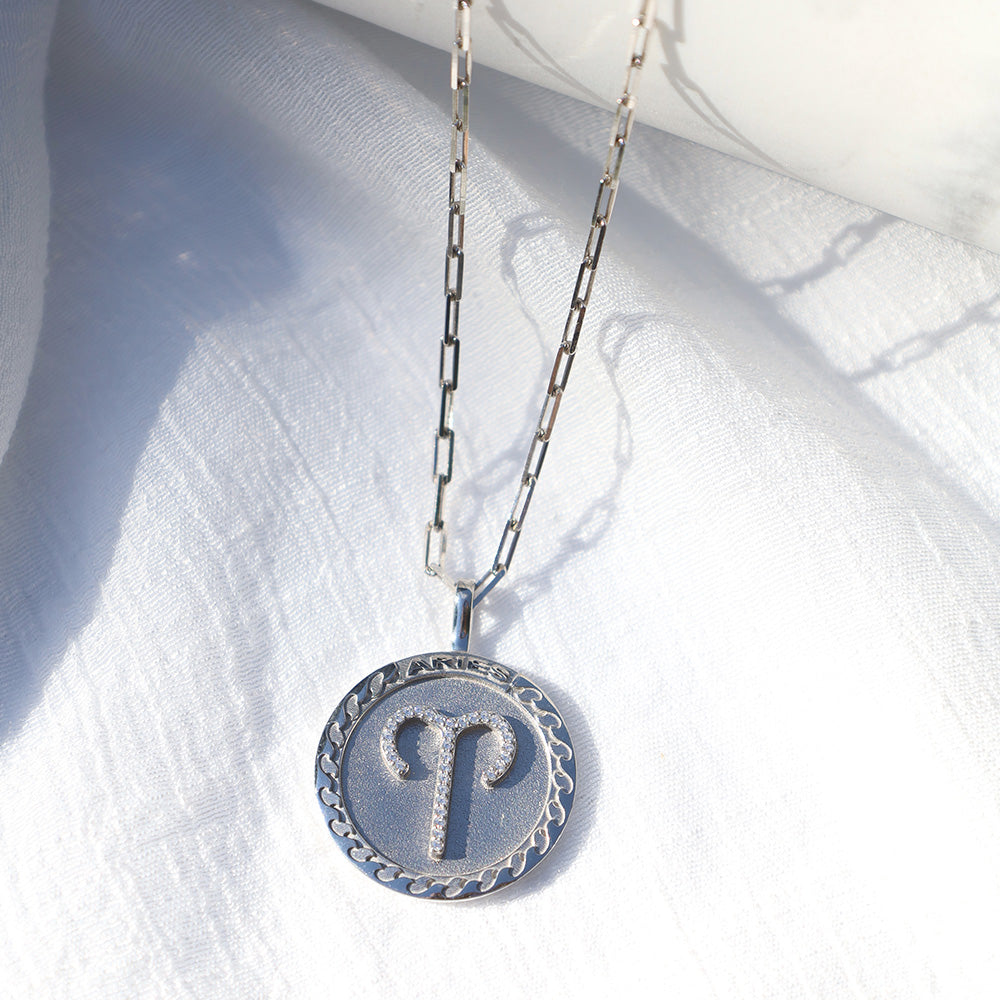 Aries Sterling Silver Zodiac Necklace