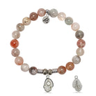 Arusha Agate Gemstone Bracelet with Oyster Sterling Silver Charm
