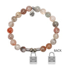 Arusha Agate Gemstone Bracelet with Unbreakable Sterling Silver Charm